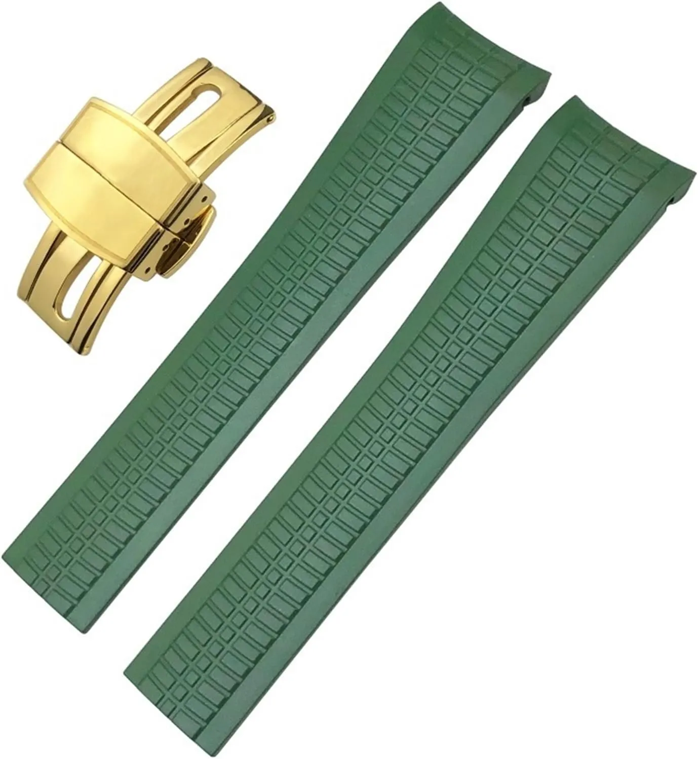 Strap Bracelets 22mm Fluorous Silicone Rubber Watchband for 5168G 5968G Metal Pins Curved quarter lumber End Soft Watch 