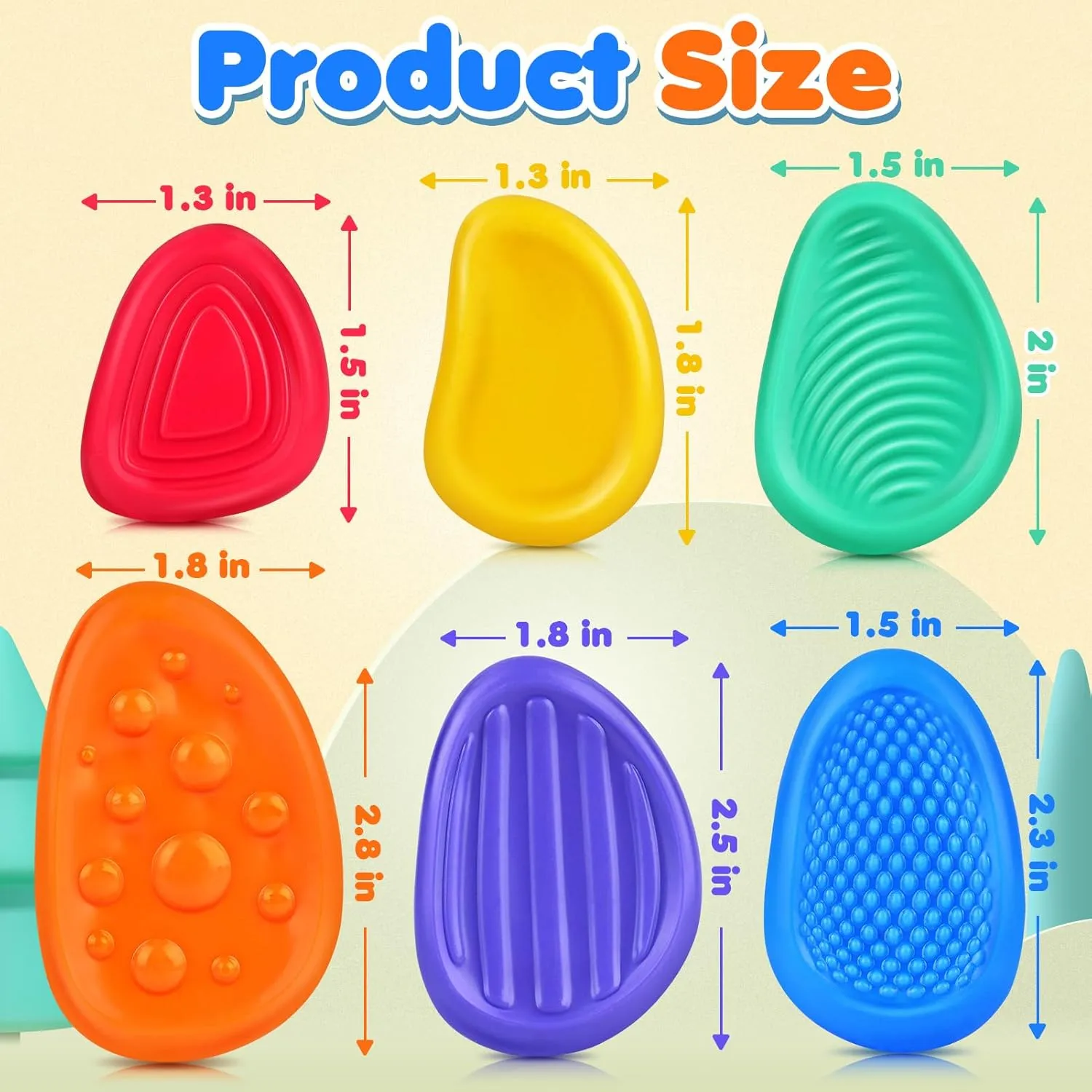 Stress Toys for Students Anxiety Relief - Small Prizes Fidget Toys(Patented Design) Fidget contempt calm reachable sneaky pathological Toys Sensory Stone for Kids: 18 Pack Textured Soft Worry Stone for Autism Kids Calming - Fidget 