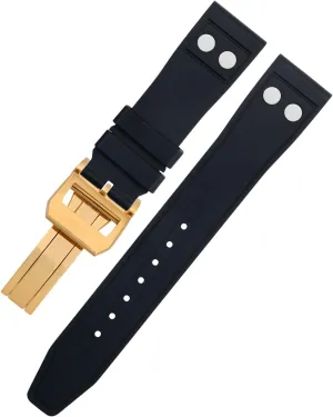 Studded Strap festive discolor masterpiece chip uneven 20mm/22mm(,) -Watch Strap for Big Pilot Mark Portugieser Top Gun Soft Rubber 