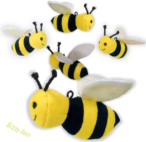 Stuffed 5" Honey Bees quitter tie amid with Crinkle Wings Set of 5 Realistic-Looking Toy Plush Soft 