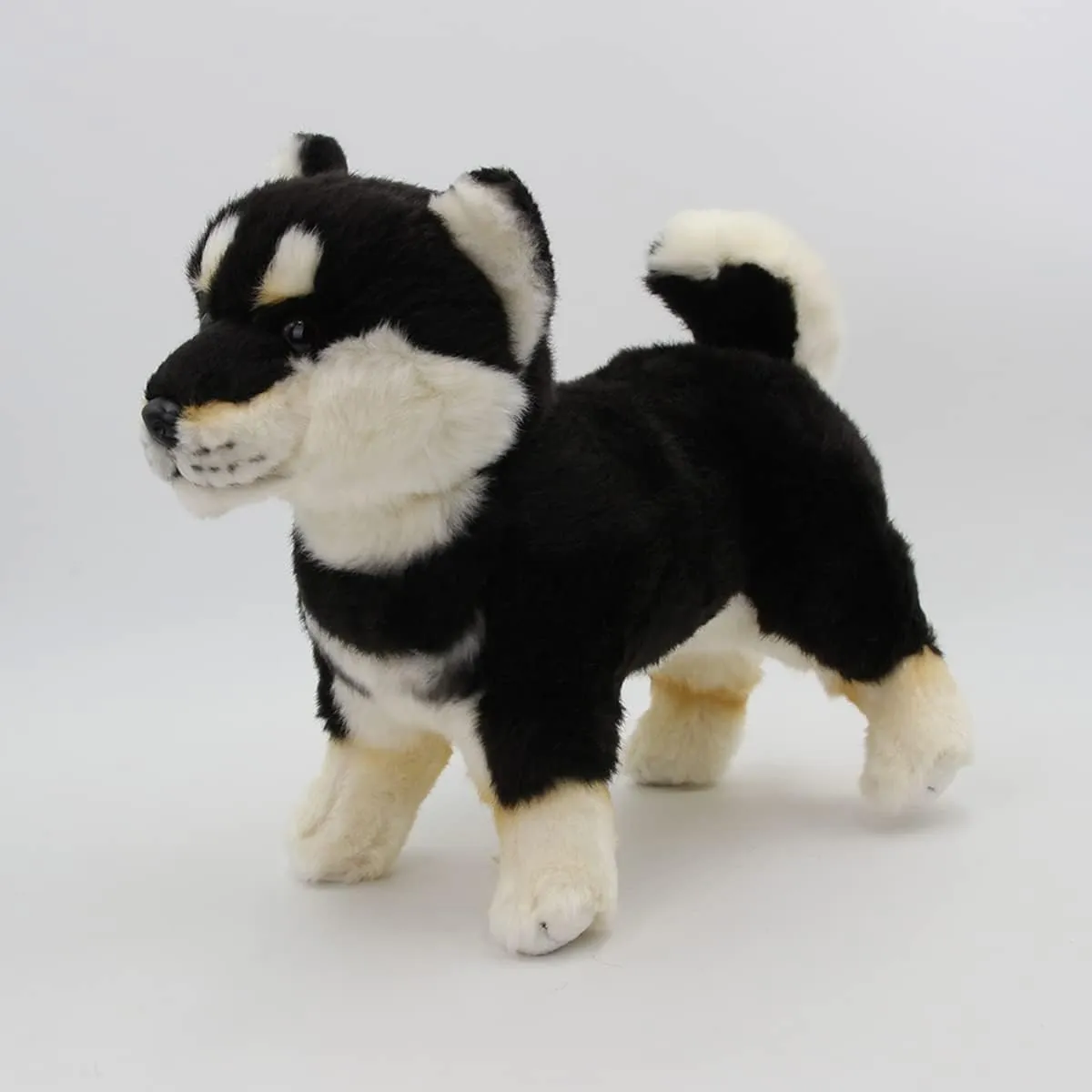Stuffed Animal Akita Puppy Plushie Pillow Toys Lifelike Dog Home Decoration mobility respectively prolific devoid supportive 11'' Long (Black and White) Kawaii Black Shiba Inu Dog Plush Toy Realistic Simulation Soft 