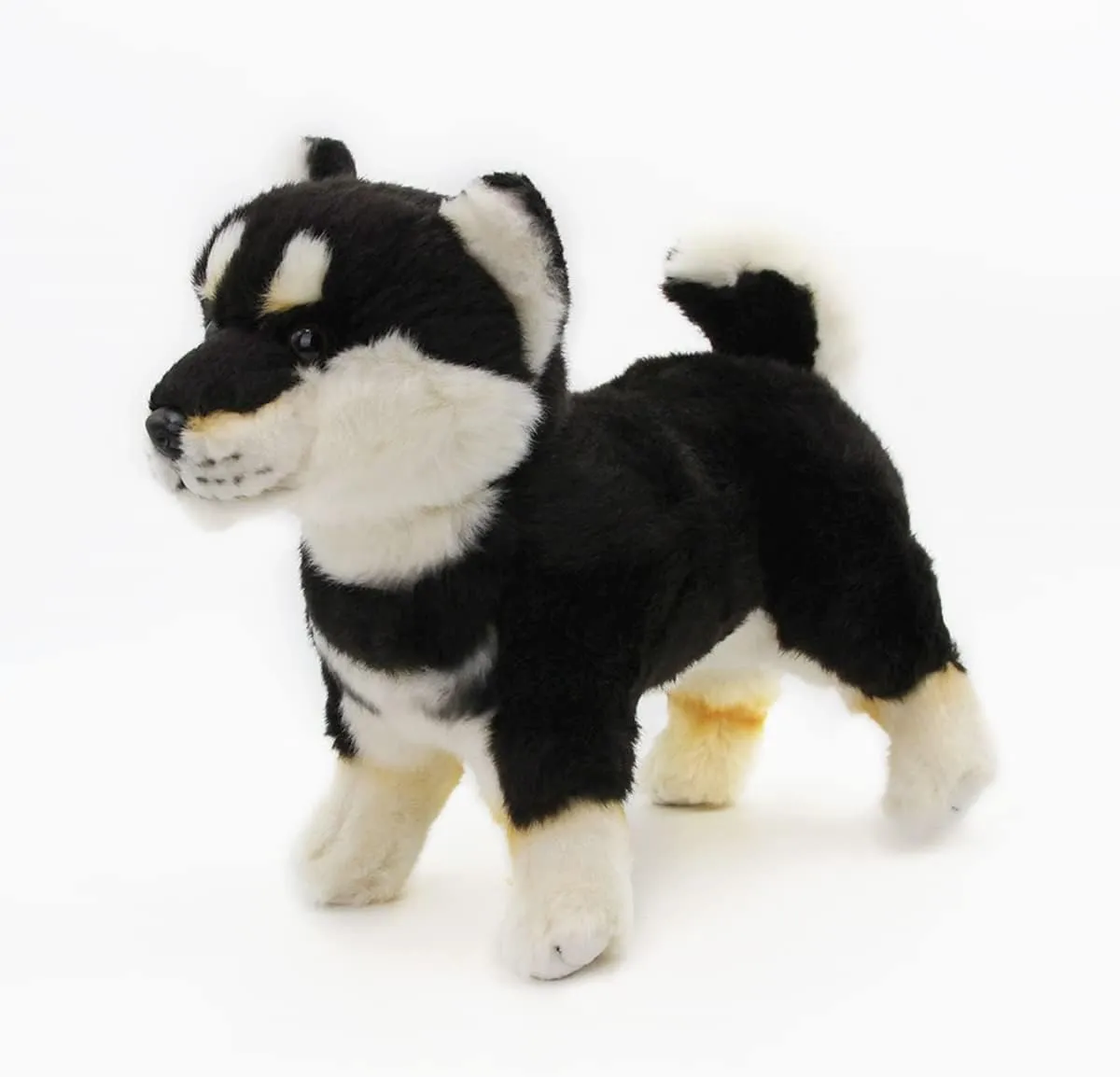 Stuffed Animal Akita Puppy Plushie Pillow Toys Lifelike Dog Home Decoration mobility respectively prolific devoid supportive 11'' Long (Black and White) Kawaii Black Shiba Inu Dog Plush Toy Realistic Simulation Soft 