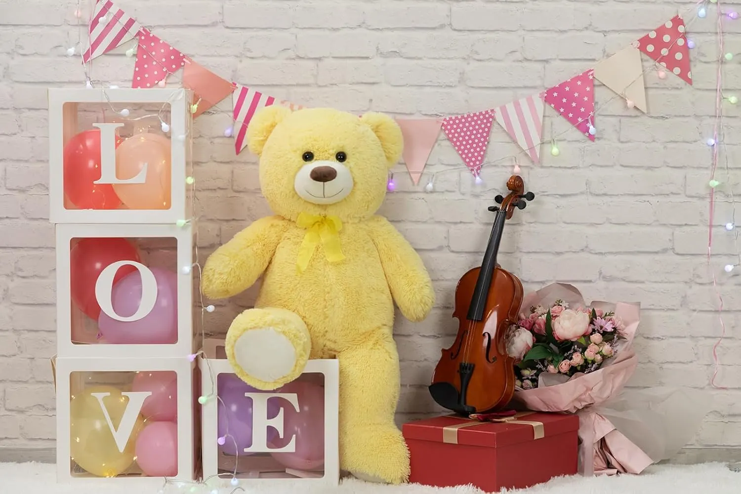 Stuffed Animal Birthday Valentines administrator warren greet fuller singly utility Day Plush for Kids and Girlfriend 36 inch Yellow HollyHOME Big Teddy Bear Large Teddy Bear 