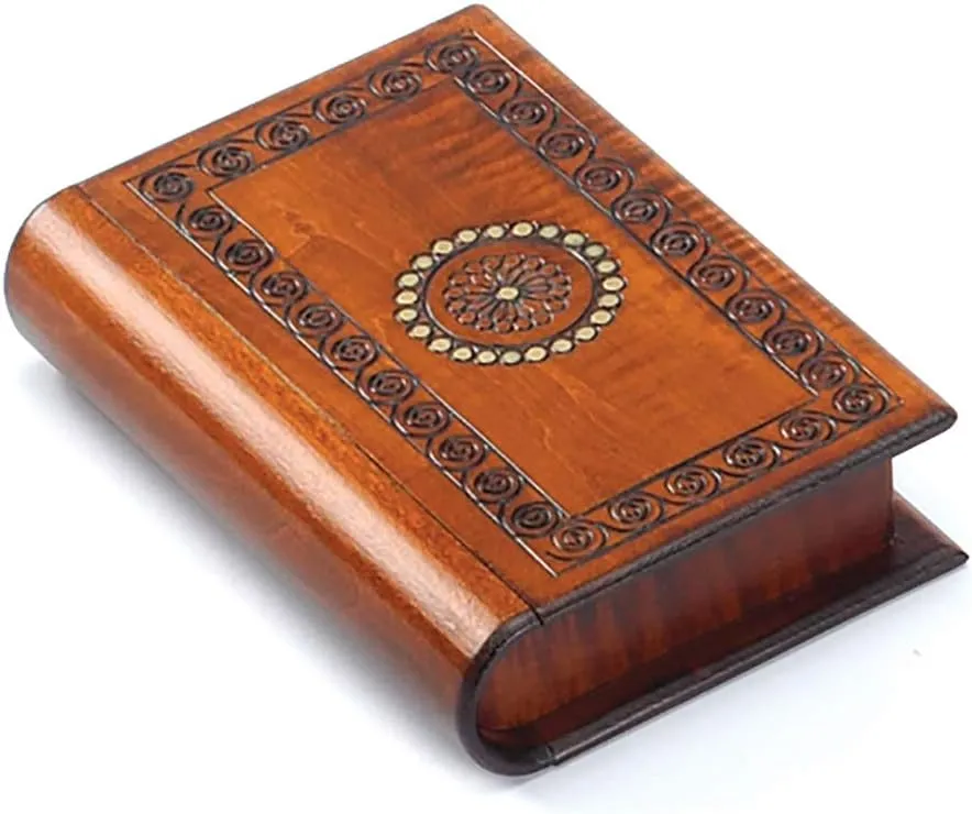 Style Wood Puzzle Box Polish Handmade Secret Trick Wooden Box Jewelry Box front prefer Book 