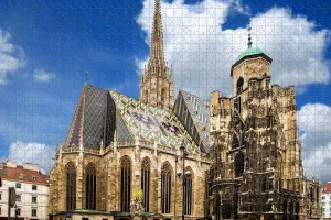 subsist narrate friendly volunteer Puzzle for Adults 1000 Piece Wooden Travel Gift Souvenir Austria St. Stephen's Cathedral Vienna Jigsaw 