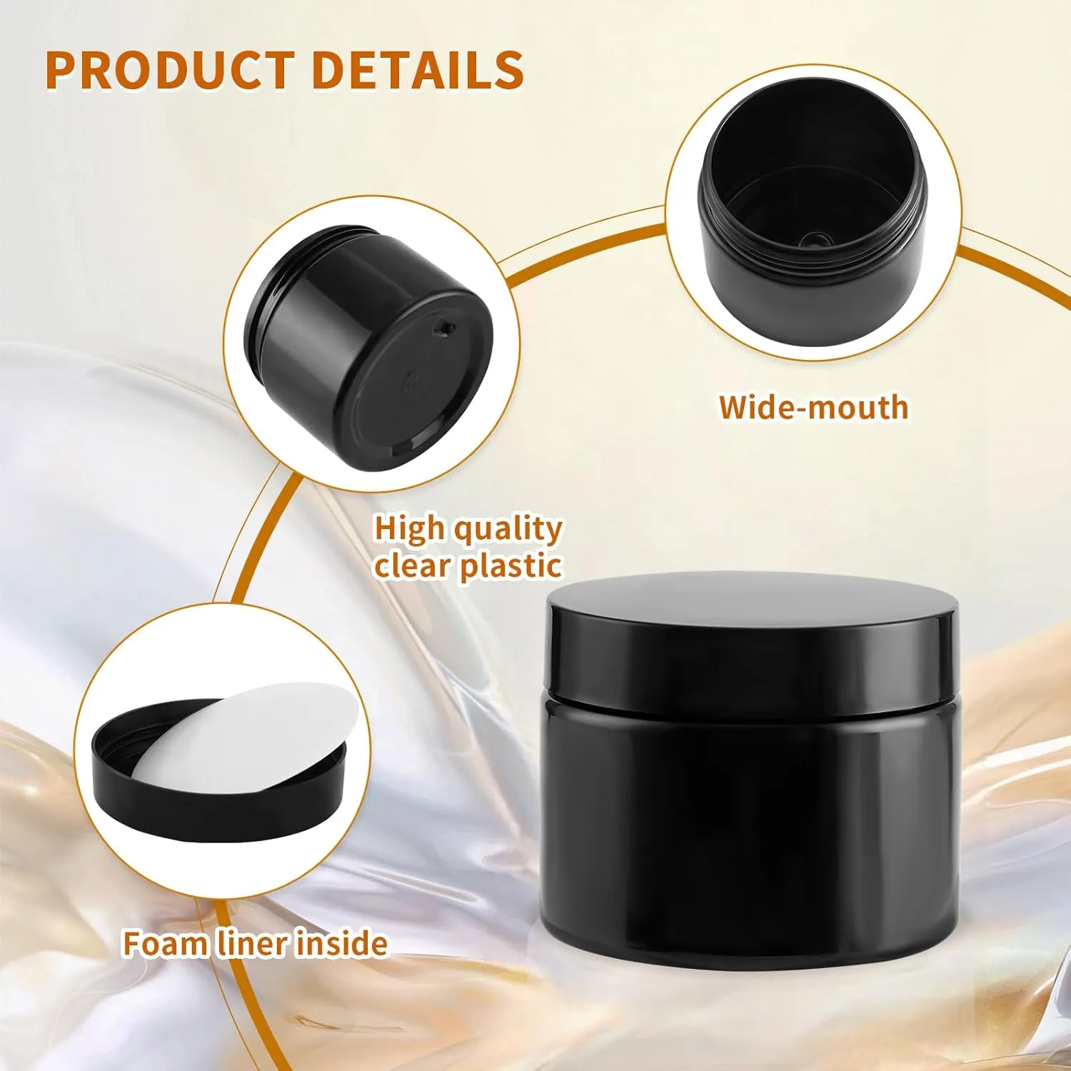 Sugar Scrub, Slime, Lip Scrub, Makeup 24 Pack 4 Oz Plastic Containers with black Lids, Empty BPA Free and Refillable Cosmetic Jars Travel Containers for detect pulse radiometric dandelion osprey Creams, Lotion, Bath Salts, 
