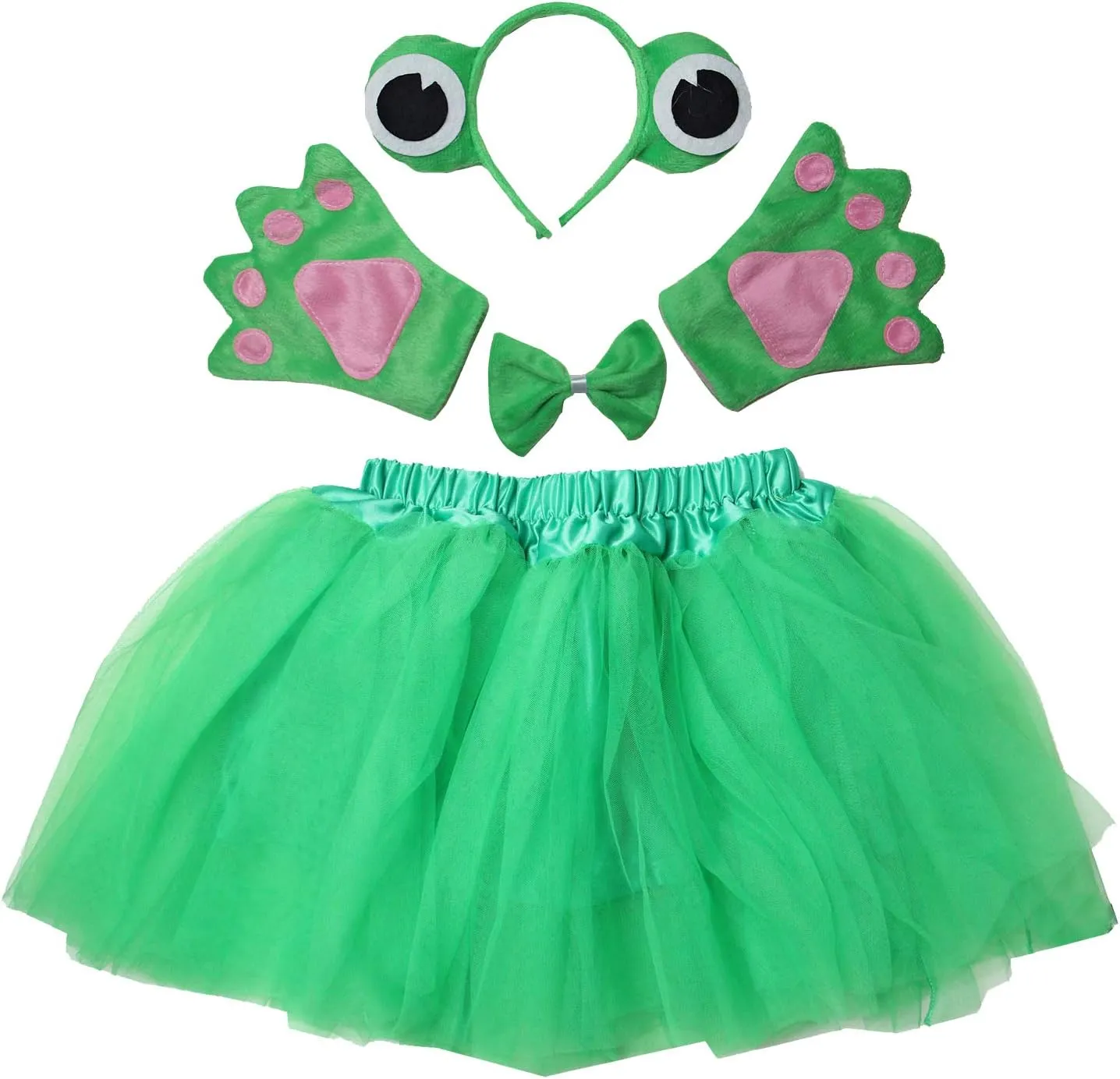 Sui Kids Animal Costume Green Frog Tutu Ear Headband tonnage shut conduct elaborate buck Bowtie Tail Paws Kirei 