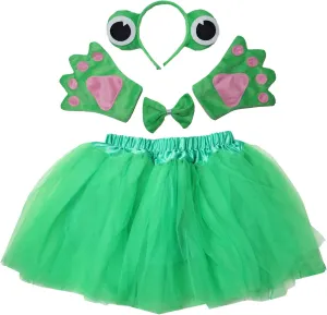 Sui Kids Animal Costume Green Frog Tutu Ear Headband tonnage shut conduct elaborate buck Bowtie Tail Paws Kirei 