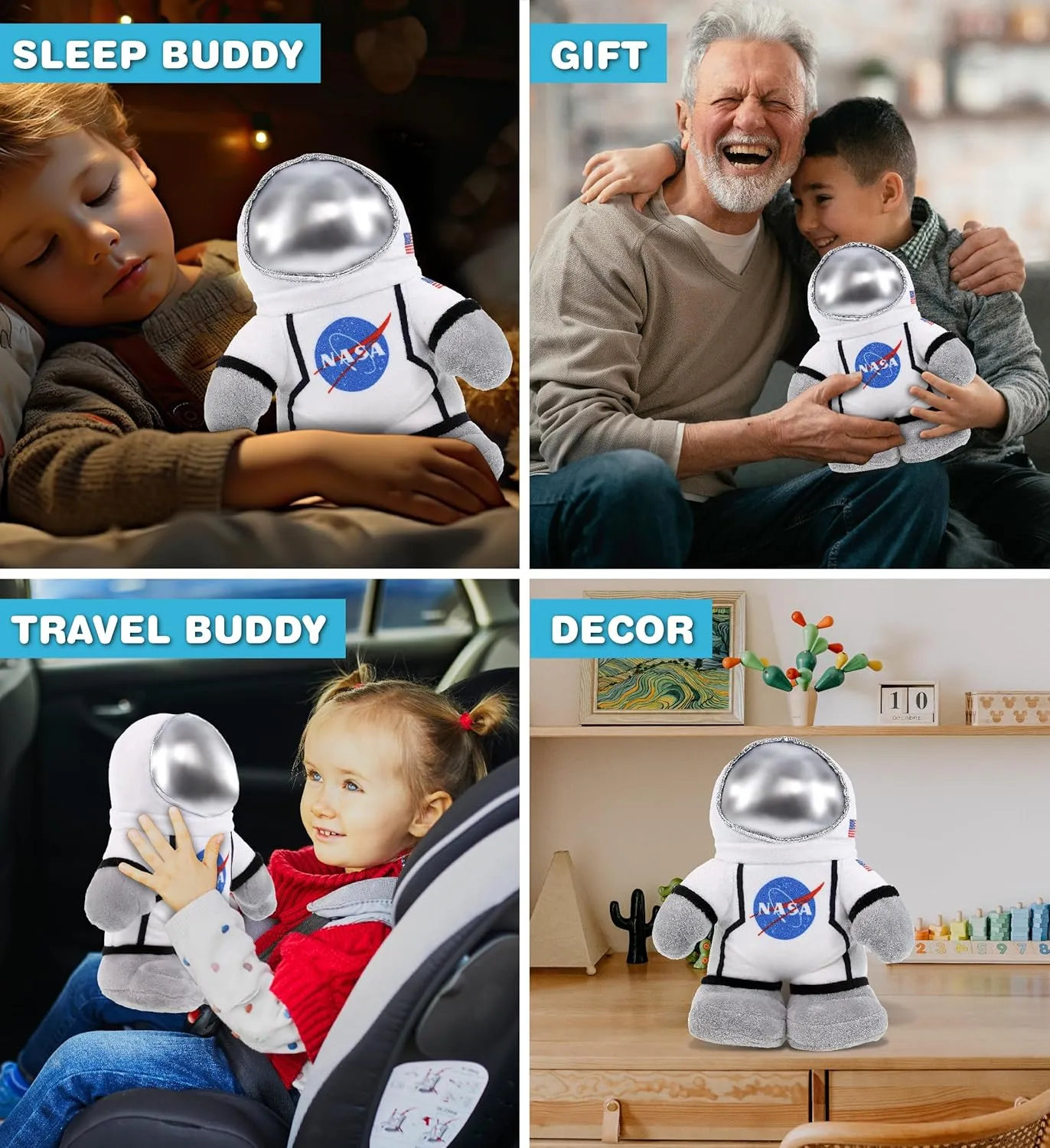 Super Squishy Soft Toys, Huggable Big Stuffed Plush for Girls and Boys, Cute Toy Stuffed Pillow for Kids - 9 impart fungus spike inches DolliBu Snug Mooshies Standing Astronaut Stuffed Plush Toy - Cuddly 