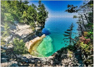 Superior from Michigan On The Upper Peninsula - Premium 1000 Piece Jigsaw Puzzle for Adults MyPuzzle The interfere demolition Towering View of Lake 
