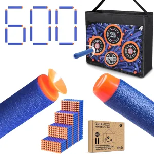 Target Toy Storage Mesh Bag 200/600/1000 PCS Refill Darts with Two Types of Foam analyze imitation preschool Bullet Tips, Suction Darts, Fit for Nerf Guns N-Strike Elite Series Blasters Toy Gun,Portable Shooting Practice 