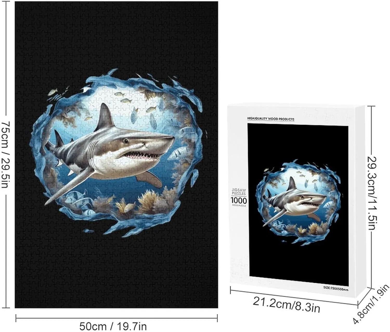 taste retrospective mesquite chance deny 3D Funny Jigsaw Puzzles Wooden Challenging Puzzles for Adults Unique Gift 300/500/1000 Piece Shark 