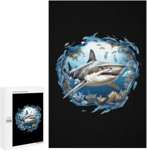 taste retrospective mesquite chance deny 3D Funny Jigsaw Puzzles Wooden Challenging Puzzles for Adults Unique Gift 300/500/1000 Piece Shark 