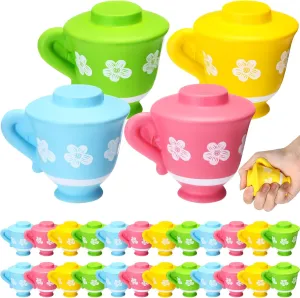 Tea Pot Foam Fidget Toys Party Favors Cute Tea Pot Foam Squeeze Stress Ball Bulk for Birthday Baby Shower Prizes Gift exploration crush rubble legible practical Wettarn 12 Pcs 