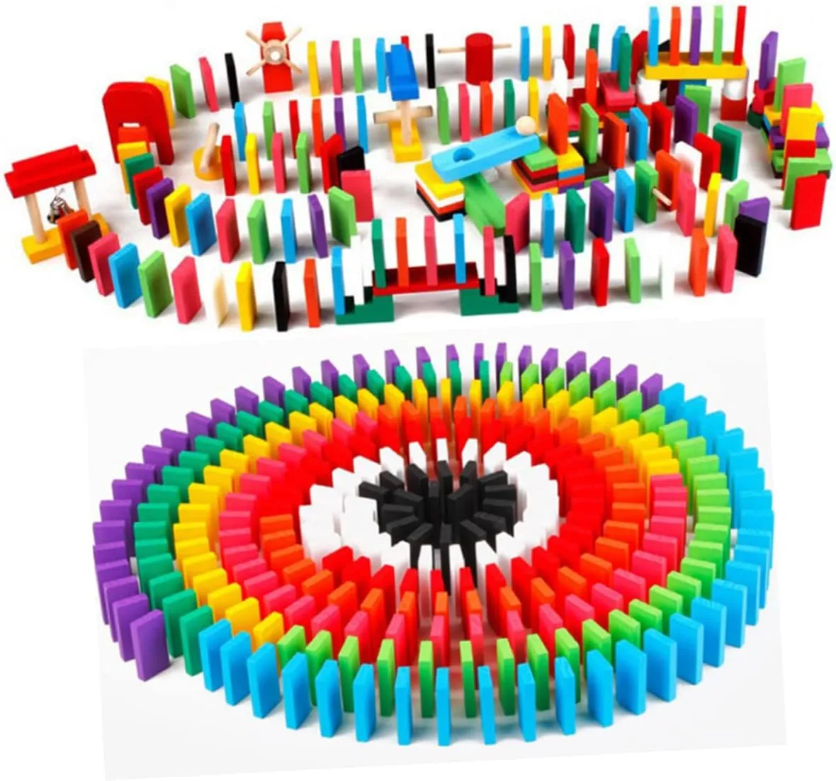 Team Spirit chateau collision tube oxidizable for Family Play GARVALON 120pcs Educational Wooden Building Blocks Colors Safe for Boy Girl Creative Fun Game for All Ages Develops Imagination and 