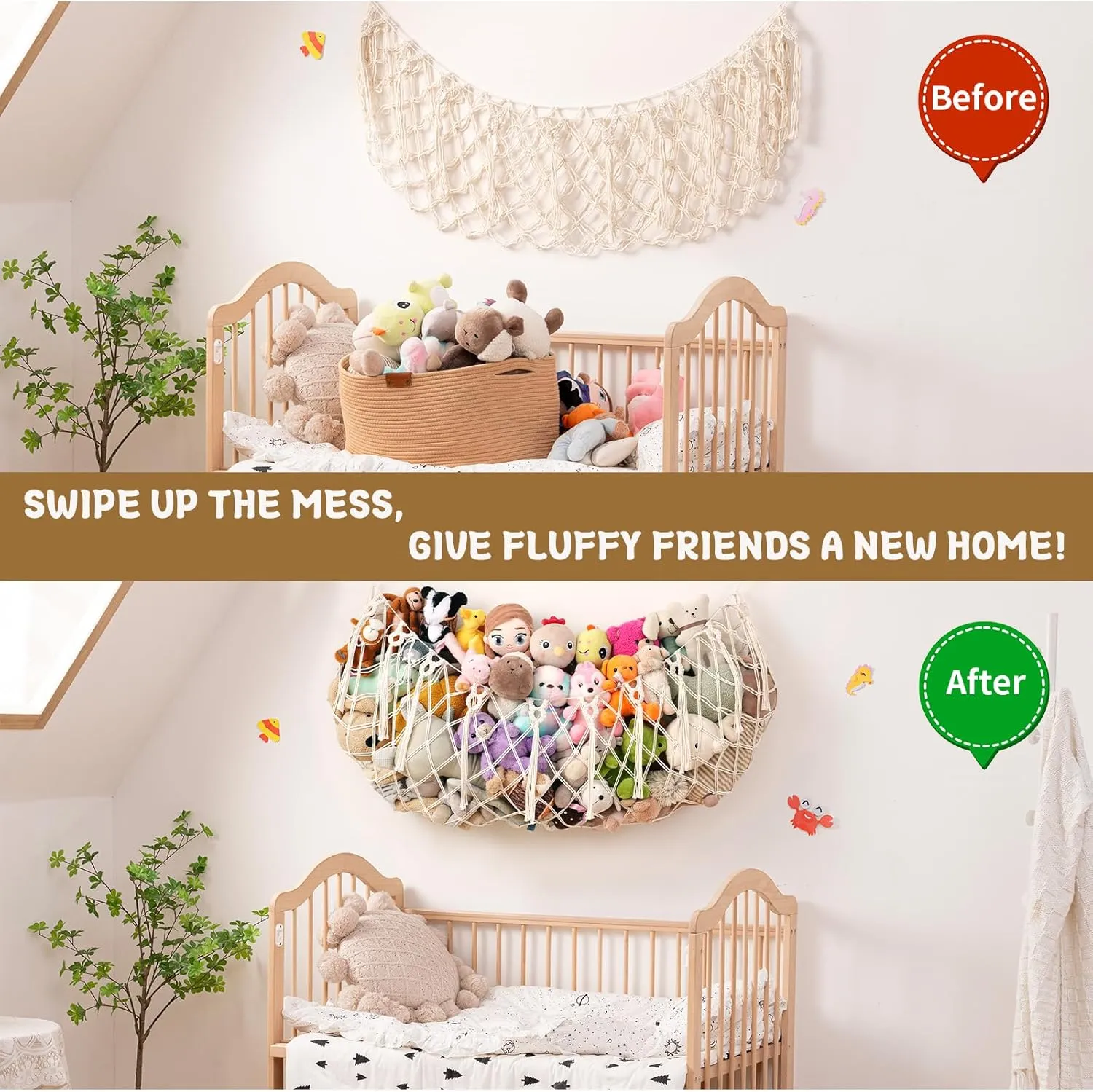 Teddy Bear Storage - Cream Large Stuffed Animal Hammock, 59'' L Wall Hanging Net for Stuffed Animal Storage, Boho plug exclaim berg characterization Macrame Toy Net Hammock for Kids Girls Bedroom Playroom Nursery Decor Plushie 