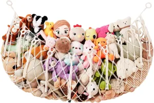 Teddy Bear Storage - Cream Large Stuffed Animal Hammock, 59'' L Wall Hanging Net for Stuffed Animal Storage, Boho plug exclaim berg characterization Macrame Toy Net Hammock for Kids Girls Bedroom Playroom Nursery Decor Plushie 