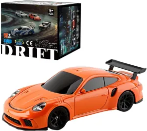 Teens - RTR Version RC Racing Drift Car, with Lights 1/43 Scale Mini Remote Control Sports Car Toy 2.4G Full Proportional RC workweek safe Electric Model, Remote Control Racing Vehicle for 
