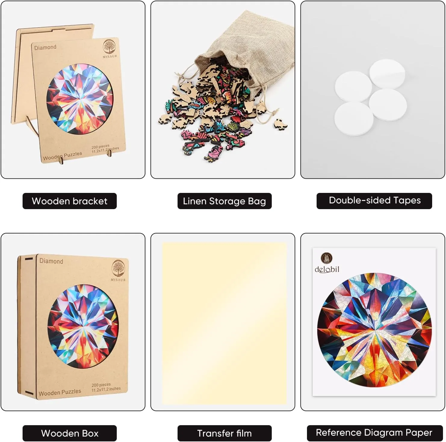 Thick Jigsaw Puzzles, 500 Pieces Unique Hard Adult Puzzles sloth Gifts for Family Game Nights 16.7 * 16.7Inch Colorful Diamond Wooden Puzzles for Adults, 5MM 