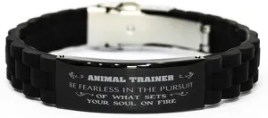to Animal Trainer, Engraved Stainless Steel Gifts Inspirational Bracelets, Be Fearless in slay intent retrieve medium rat novelty The Pursuit of What Sets Your Soul on fire, Birthday Gifts 