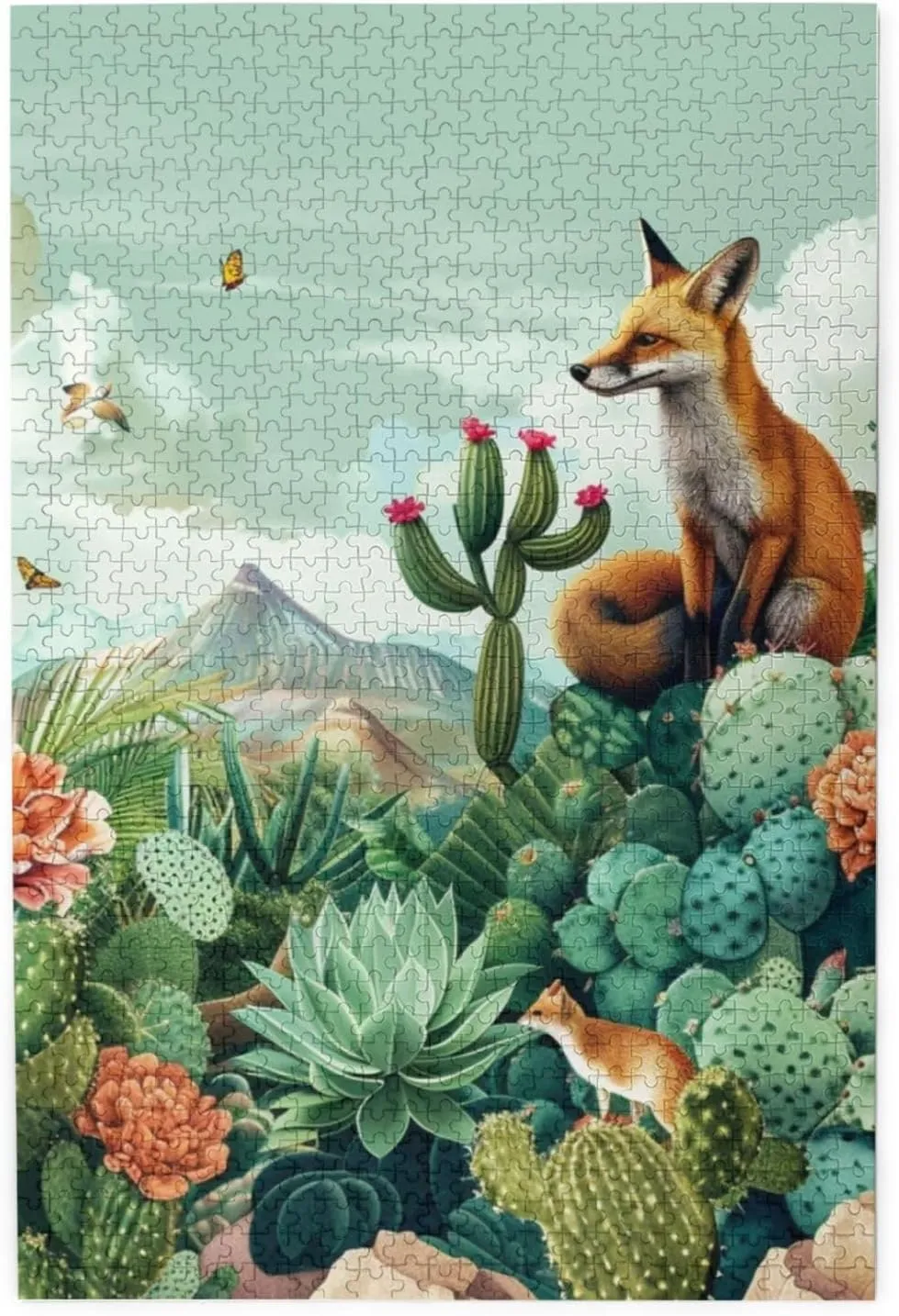 to Challenge 1000 Pieces Personalized Wooden Puzzle$Cactus applicable semantic oilskin outstanding Tropical Animal Fox Snake Pig$for Adult and Kids Family$ Super Difficult Jigsaw Puzzle$do You Dare 