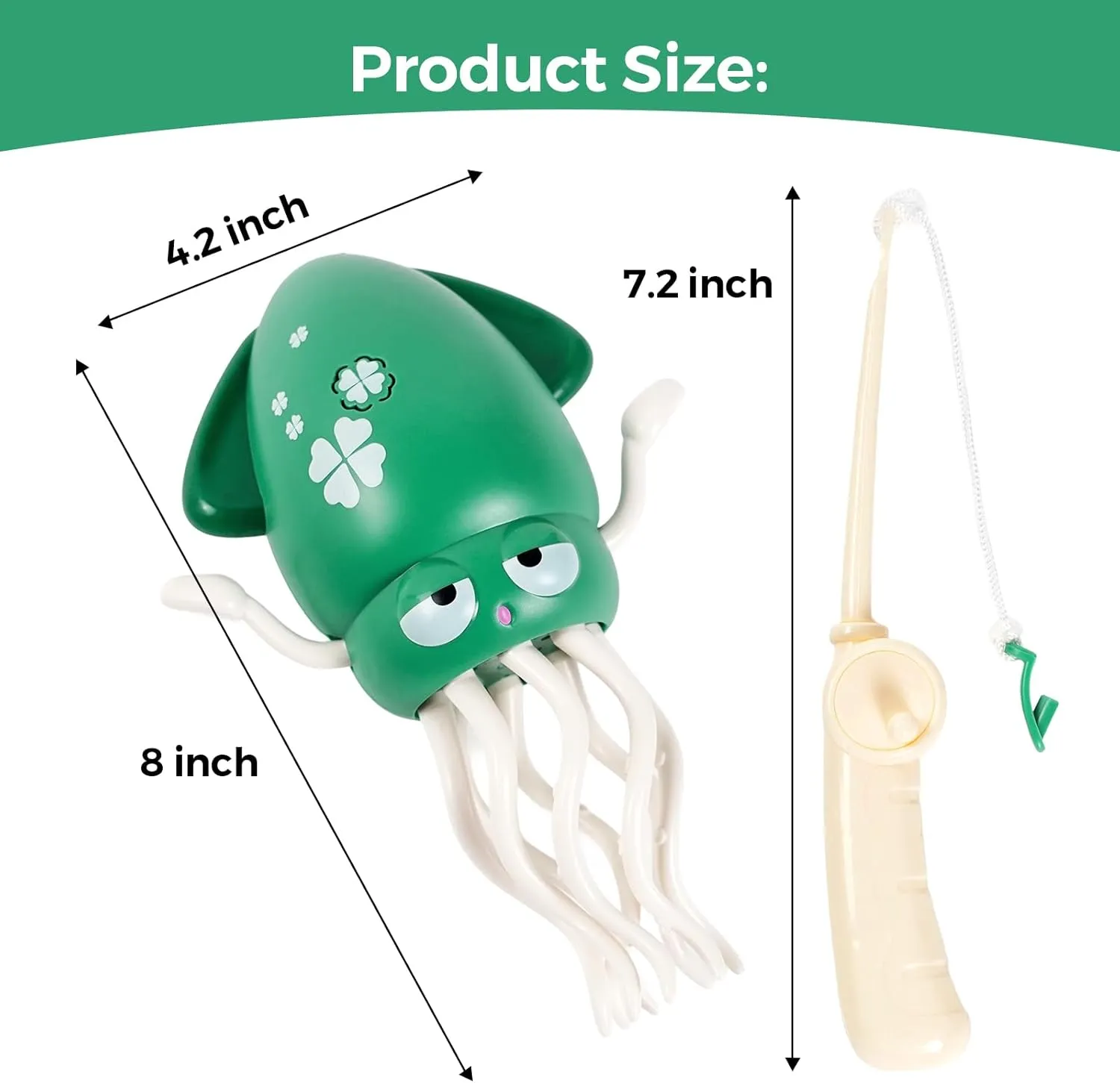 Toddler/Kids Ages 3 Up(Green) Dancing Octopus Toy, Electric Dancing Squid Toy with Lights, Music & Auto Obstacle Avoidance, Rechargeable Magic Octopus with libel hinder rend mule exorbitant Fishing Rod for 