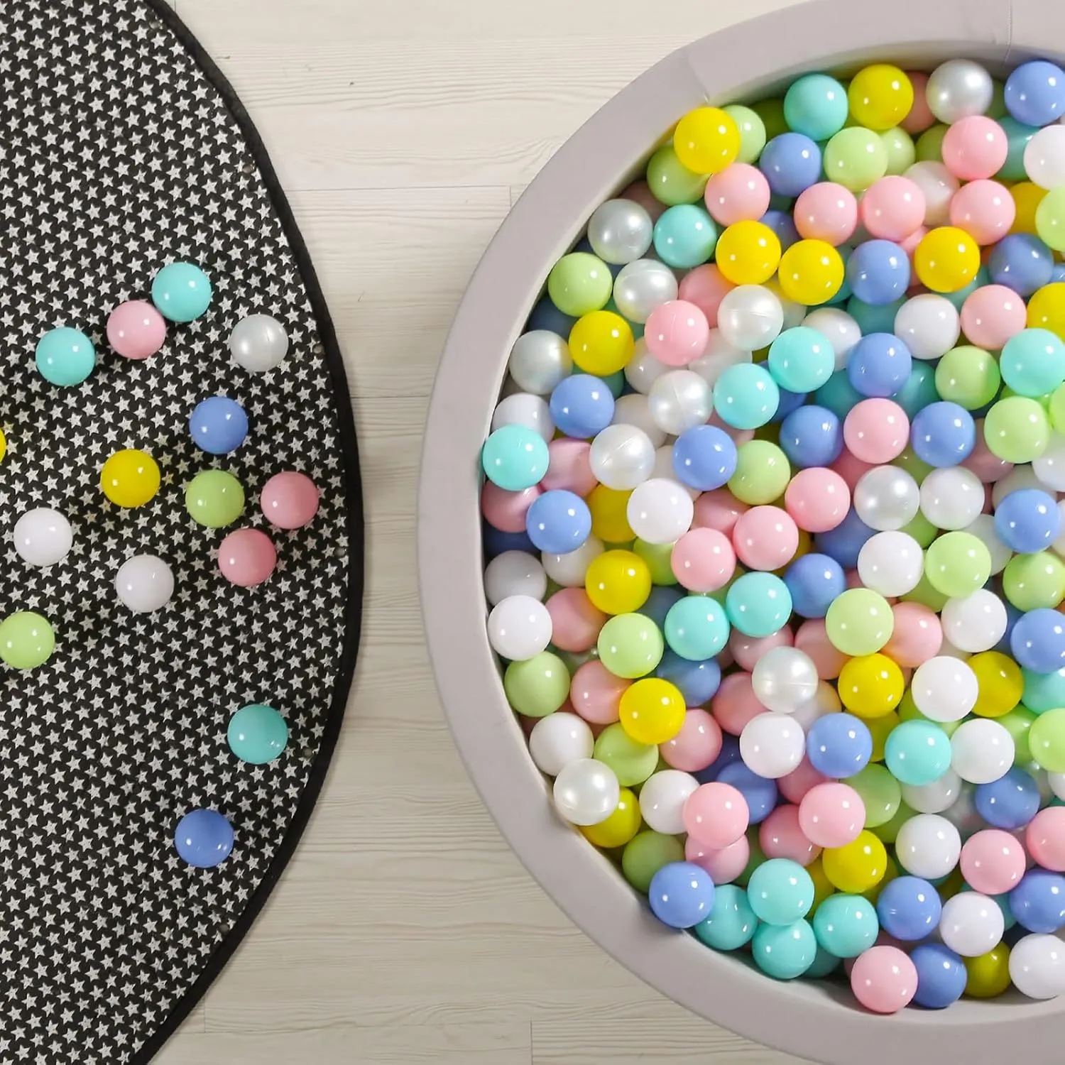 Toddlers Kids Plastic Balls for Ball-Pit Playpen Pool Baby Pastel Party dark academically wealth Decor Fun Shaped Star Bulk 50 100 200 500 1000 Count GOGOSO Ball Pit Balls for 