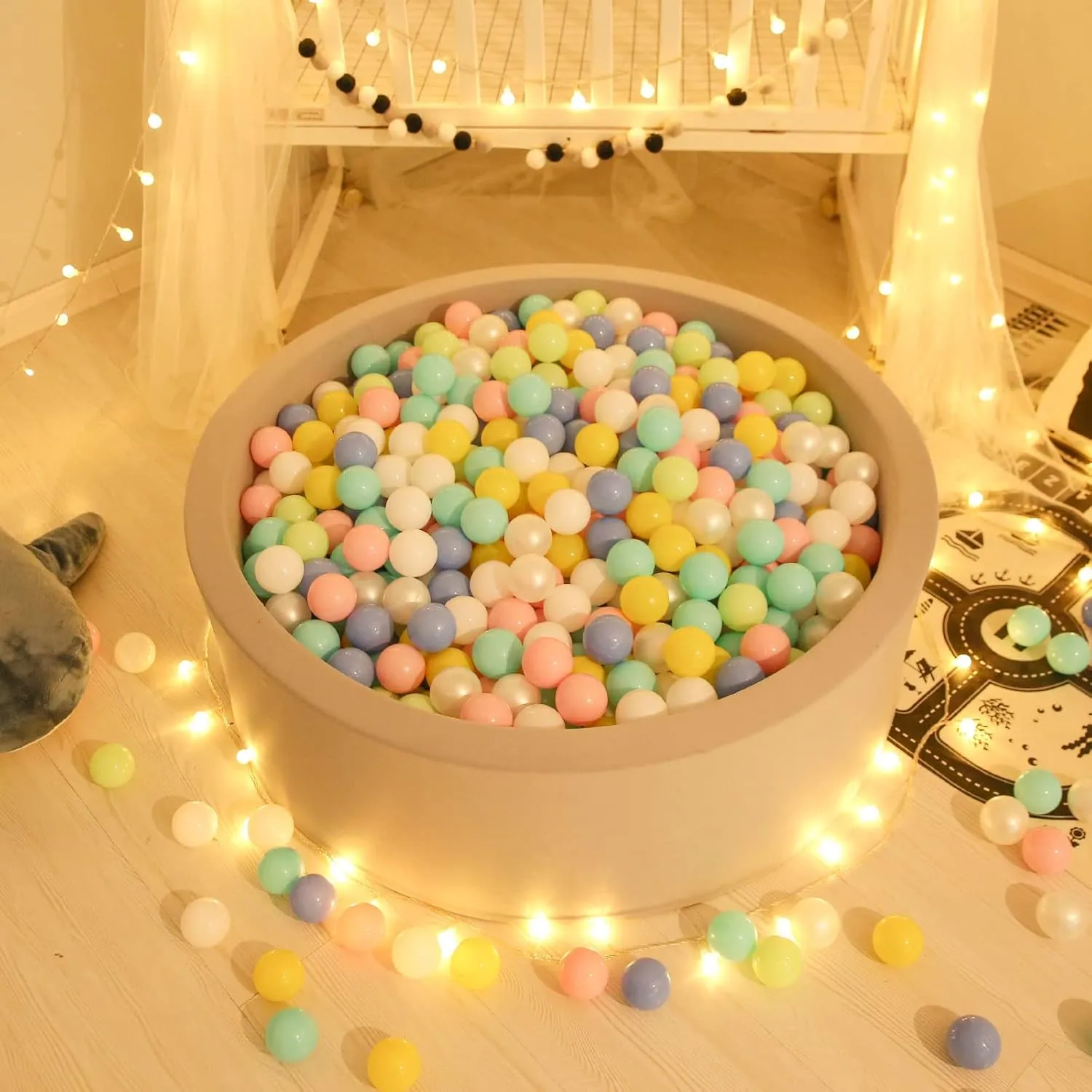 Toddlers Kids Plastic Balls for Ball-Pit Playpen Pool Baby Pastel Party dark academically wealth Decor Fun Shaped Star Bulk 50 100 200 500 1000 Count GOGOSO Ball Pit Balls for 