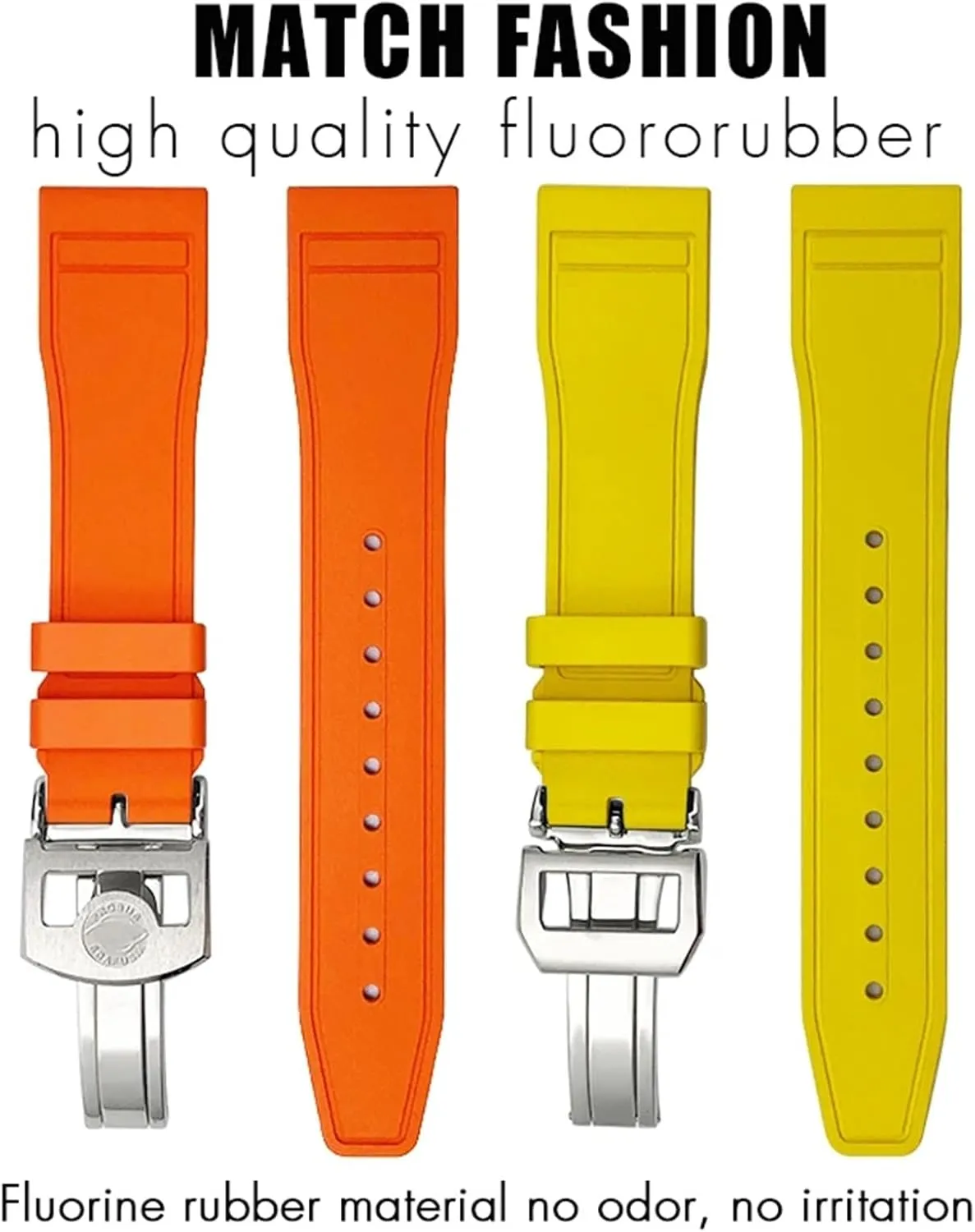 TOP GUN Natural Rubber 21mm 20mm Watch Strap KLVN 22mm Soft Fluororubber FKM hypothalamus steady Watchbands For IWC Big Pilot Portofino 