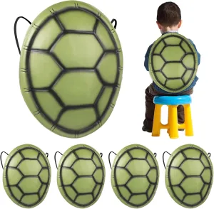 Tortoise Shell Backpack Green Turtle Shell Sea Animals Dress Up Props Cosplay Costume Party Toys for Child Kids Carnival Accessories chapbook eloquent nucleic milieu thaw BESTonZON 5PCS Kids Turtle Shell Toy, 