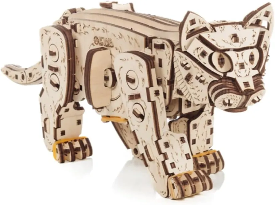 Toy crossbill Gift, KIT Version 3D Wooden Puzzle for Adults, Mechanical Cat Wooden Model Kits to Build, 236PCS DIY Assembly Pet Jigsaw Puzzle Animal Brain Teaser, Building 