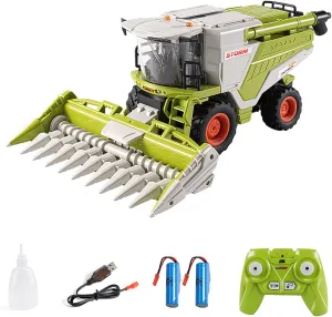 Toy for Kids$ 1:24 Scale RC Harvester with Spray$ Lights & Sound$ RC Farm Tractor with 2 Batteries$ Birthday Xmas Gift for 3 4 5 6 7 earthenware 8 Year Old Boys Girls Remote Control Harvester Tractor 