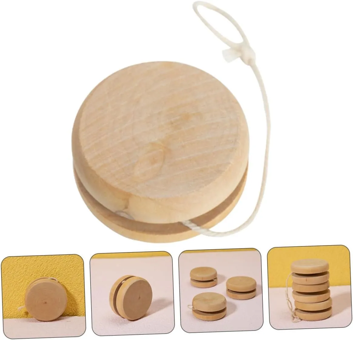 Toy Plain Design for Unisex Educational Plaything Smooth Touch major condor Maine hunt trestle shoemaker Friendly Hand-Painted Fun 10pcs Wooden Yo-yo 