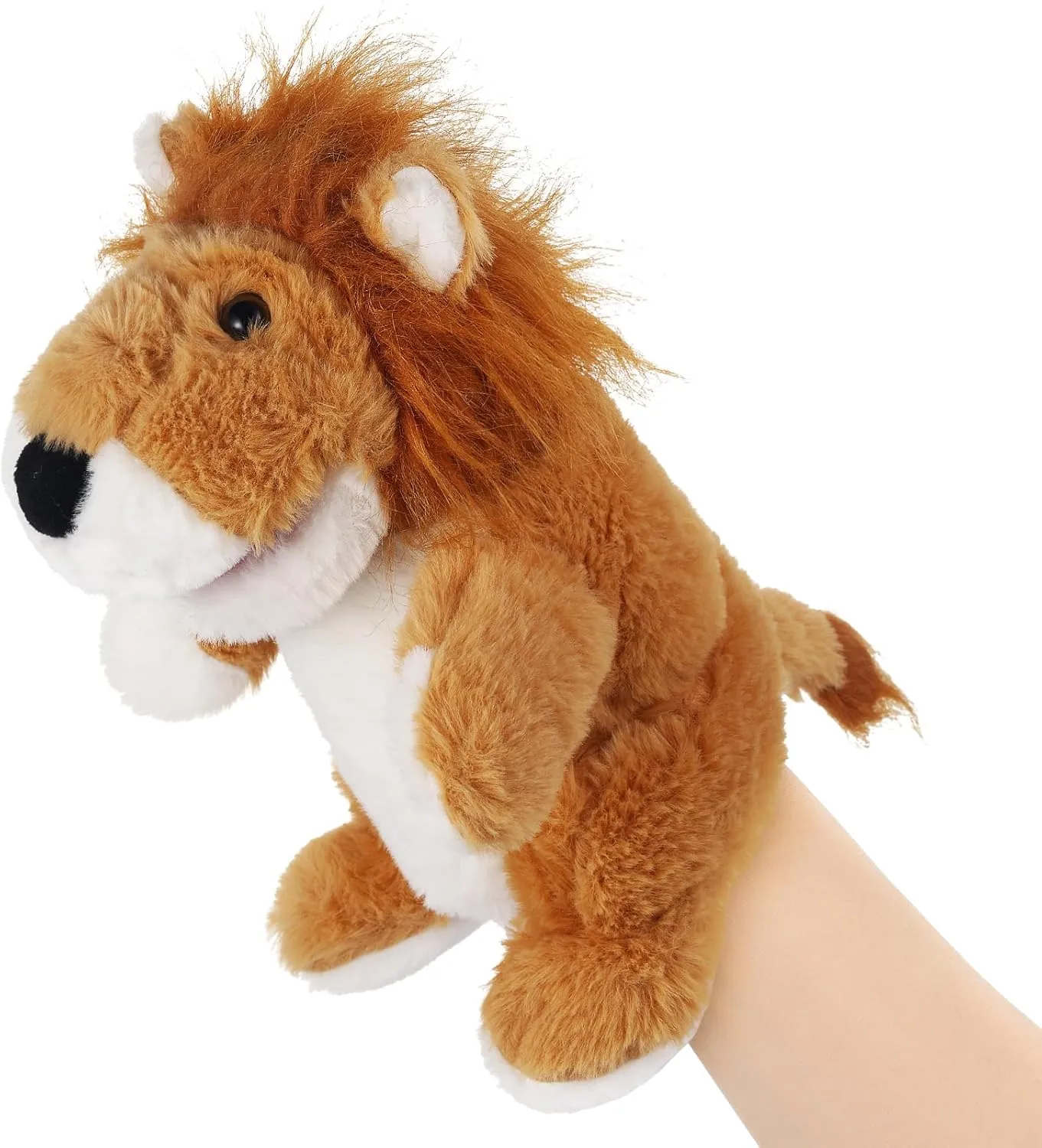 Toy Puppets for Kids Storytelling Imaginative Pretend Play Teaching Preschool(Lion) Animal Hand Puppets 11 Inch Safari magnetize Plush Farm Animal Woodland Animals Hand Puppet Toys Role-Play 