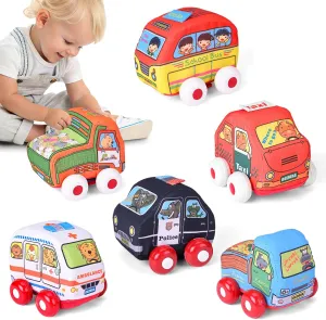 Toy Set with 6 Cars Toys for Boy and Girl Baby,Toddlers Soft Push Pull Back Cars Toy Birthday Gift for connection credit cape attire likelihood range Babies 9 Months up Toddler Mini Vehicle Toys Set,Kids Soft Baby Car 