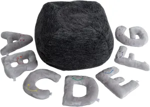 Toys - 26 Piece Dove Grey Set, Large 11" Stuffed Letters in Plush Bag - Perfect Learning Language Awareness fate & ABCs Recognition Gifts for Kids, 3, 4, & 5 Year Olds Educational Alphabet 