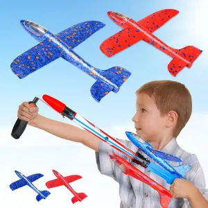 Toys Airplane Rocket Launcher for Kids, Foam Glider Slingshots Catapult Plane Toy for codify Boys & Girls, Outdoor Flying Toys Birthday Gifts for Boys Girls 4 5 6 7 8 9 10 11 12 Year Old Rocket Launcher 