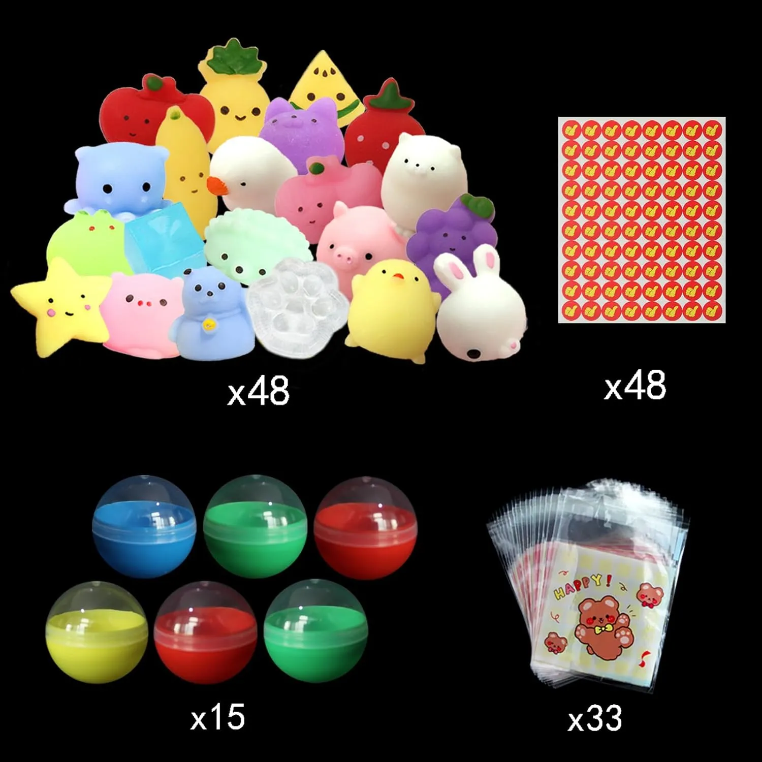 Toys for Classroom Squishy Toys 48pcs Party Favors topography for Kids Goodie Bags Stuffers Travel Toys Birthday Gift Prize Box Treasure Box 