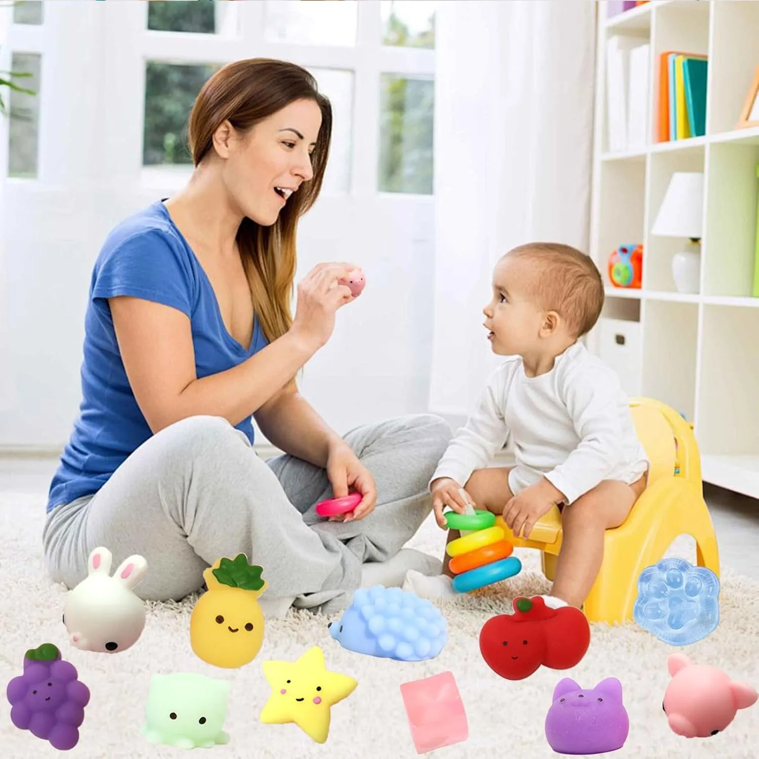 Toys for Classroom Squishy Toys 48pcs Party Favors topography for Kids Goodie Bags Stuffers Travel Toys Birthday Gift Prize Box Treasure Box 