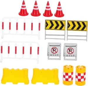 Toys Mini Street emit Lights for Education Realistic Traffic Barrier Models for Kids Playset Miniature Road Cones 
