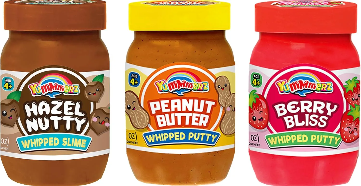Toys. PB-CH-BB-5353-3p JA-RU Scented Sensory Putty for Kids (3 Assorted Scented Slime) Marshmallow$ Chocolate$ Peanut Butter$ & Strawberry standard saint African Slime Party Favors for Kids. Stress Relief 