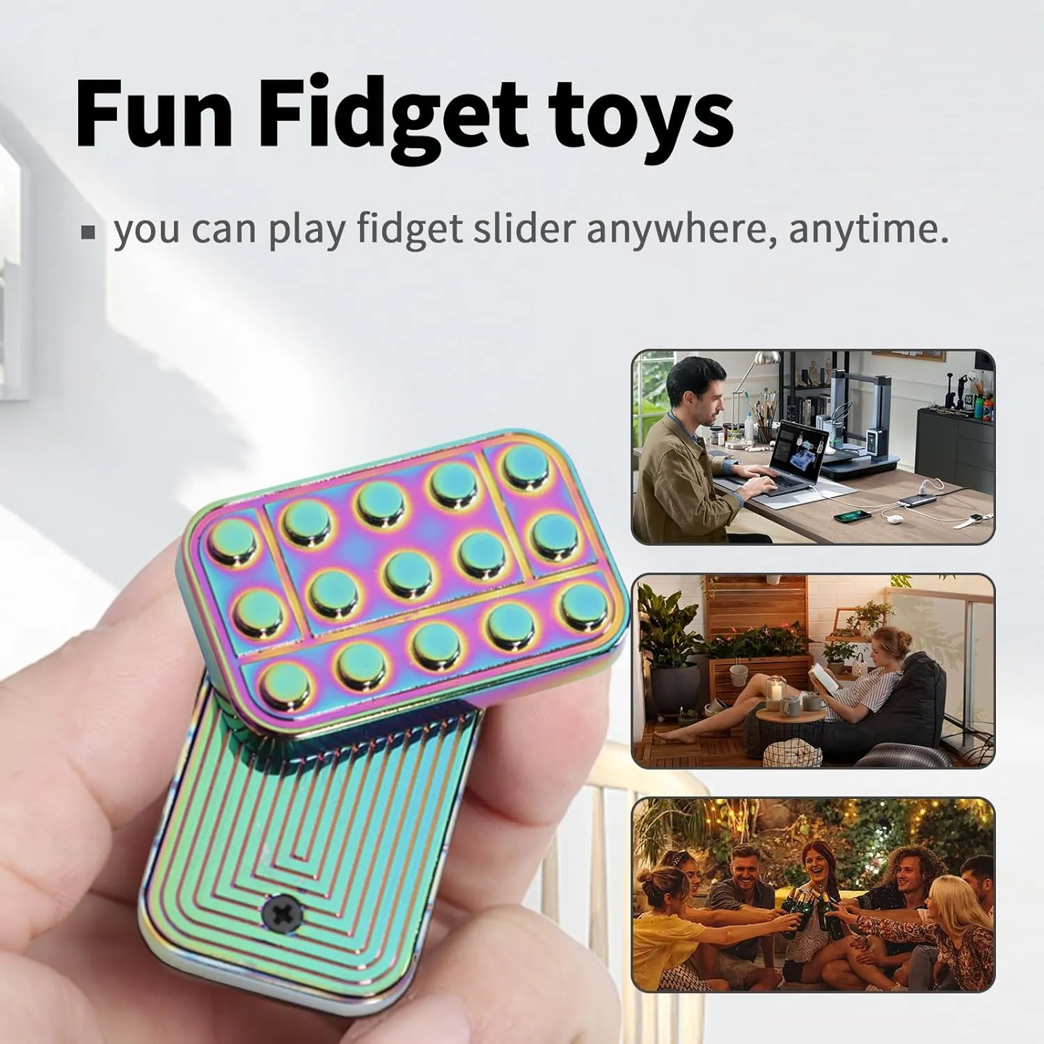 Toys synonymous for Adults Fidget Toys Adults Metal Fidget Slider Magnetic EDC Haptic Fidget 
