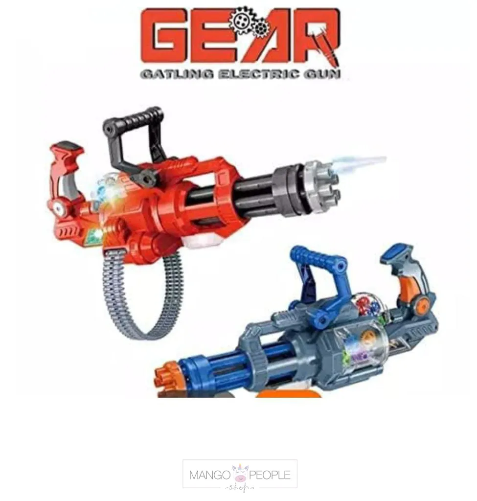 TRANSPARENT ELECTRIC GEAR SOFT BULLET SHOOTING GUN WITH MUSIC AND LIGHT TOYS FOR CHILDREN