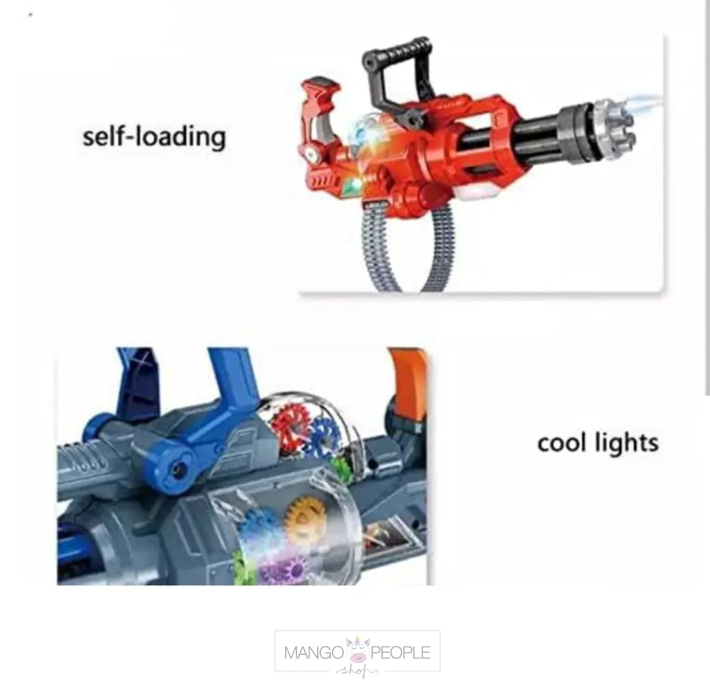 TRANSPARENT ELECTRIC GEAR SOFT BULLET SHOOTING GUN WITH MUSIC AND LIGHT TOYS FOR CHILDREN