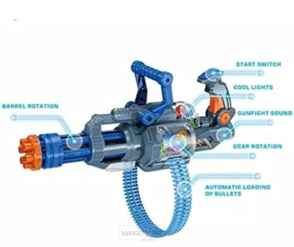 TRANSPARENT ELECTRIC GEAR SOFT BULLET SHOOTING GUN WITH MUSIC AND LIGHT TOYS FOR CHILDREN