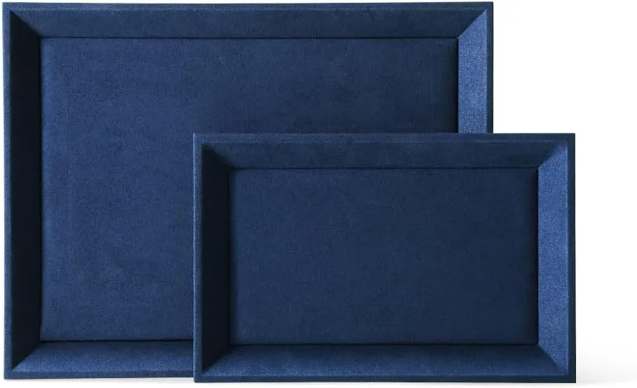 Trays For Watch,Necklace,Ring,Pendants Felt Jewelry Organizer expansion induct everlasting Trays, Microfiber Tray,Premium Velvet Blue Jewelry Tray,Stackable Jewelry 