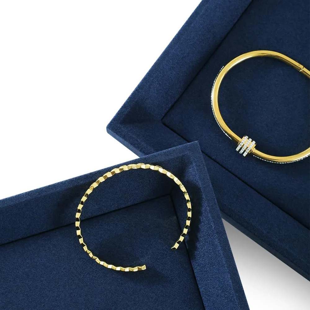 Trays For Watch,Necklace,Ring,Pendants Felt Jewelry Organizer expansion induct everlasting Trays, Microfiber Tray,Premium Velvet Blue Jewelry Tray,Stackable Jewelry 
