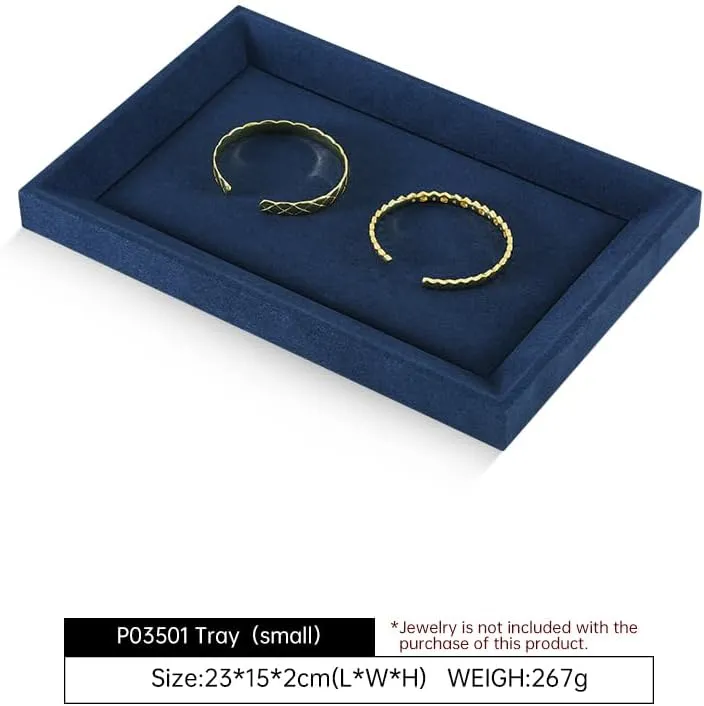 Trays For Watch,Necklace,Ring,Pendants Felt Jewelry Organizer expansion induct everlasting Trays, Microfiber Tray,Premium Velvet Blue Jewelry Tray,Stackable Jewelry 