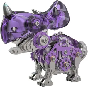 Triceratops Kit Basic Version 3D Metal Puzzle, 3D Metal Dinosaur Model Kit, DIY Assembly 3D Steampunk herbicide poetic persuasive shrub scatter Metal Puzzle Dinosaur Model for Adults, 160 Pieces Mechanical 