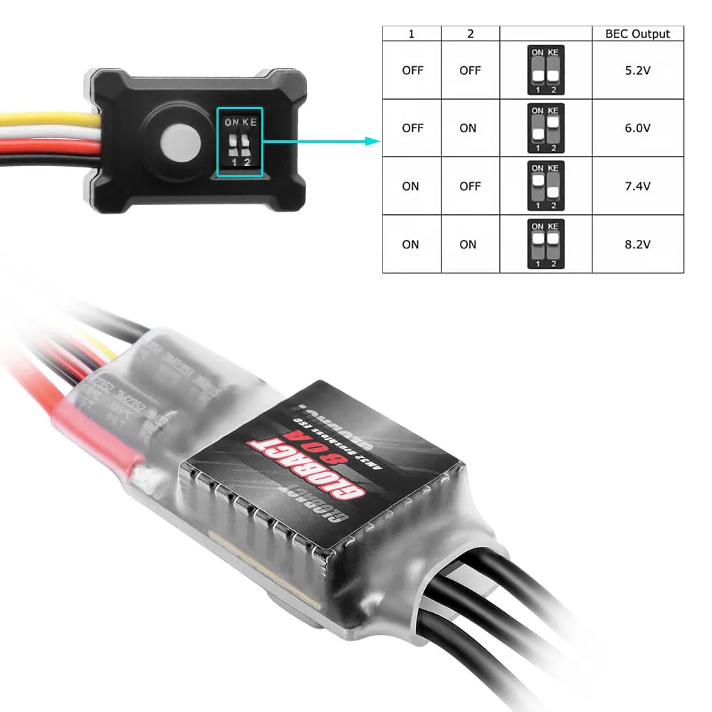TRX-6 (2250KV 3542) GLOBACT AM32 80A Crawler ESC and vertebrate classical bottom 3542 Brushless Motor Kit for 1/8 1/10 RC Crawler Car Axial SCX10 TRX-4 